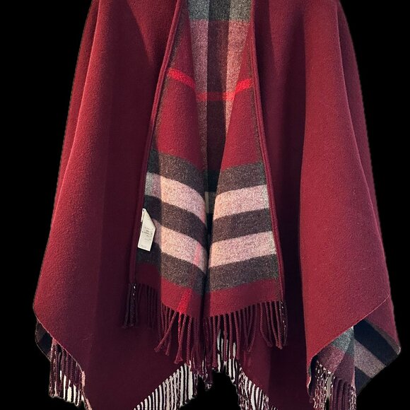 Burberry Check Wool Reversible Cape - Picture 1 of 7